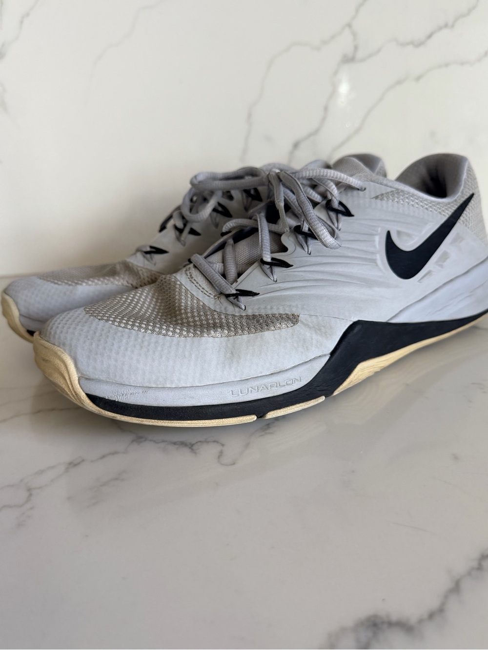 Nike Men’s Light Gray and Black Lunarlon Training Sneakers